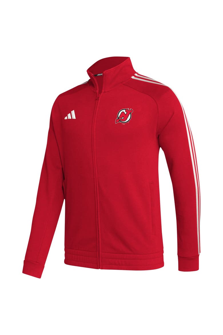 Men's adidas  Red New Jersey Devils Raglan Full-Zip Track Jacket, Alternate, color, Red