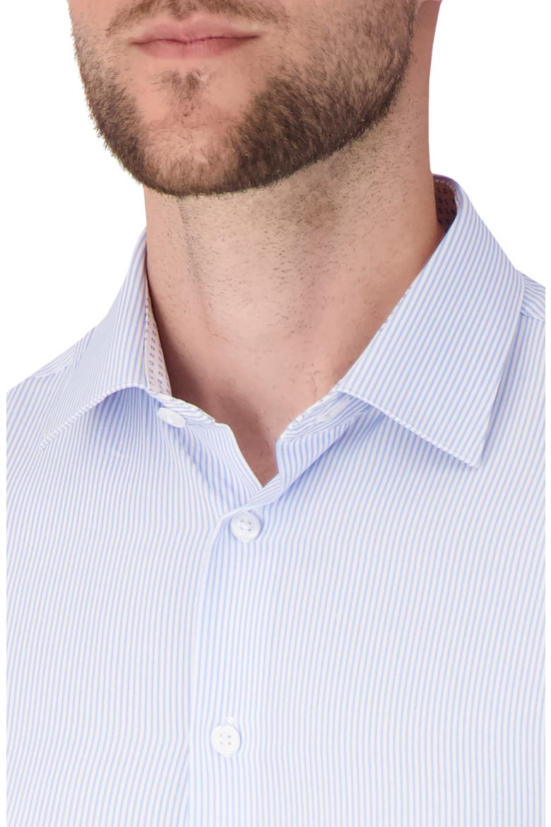 Stripe Print Slim Fit Stretch Dress Shirt, Alternate, color, LIGHT BLUE