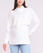 MOTHERHOOD MATERNITY Funnel Neck Pullover Nursing Sweatshirt