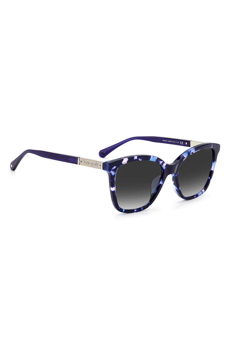 Kate Spade New York reenas 53mm gradient polarized cat eye sunglasses, Alternate, color, Blue Havana / Grey Shaded
