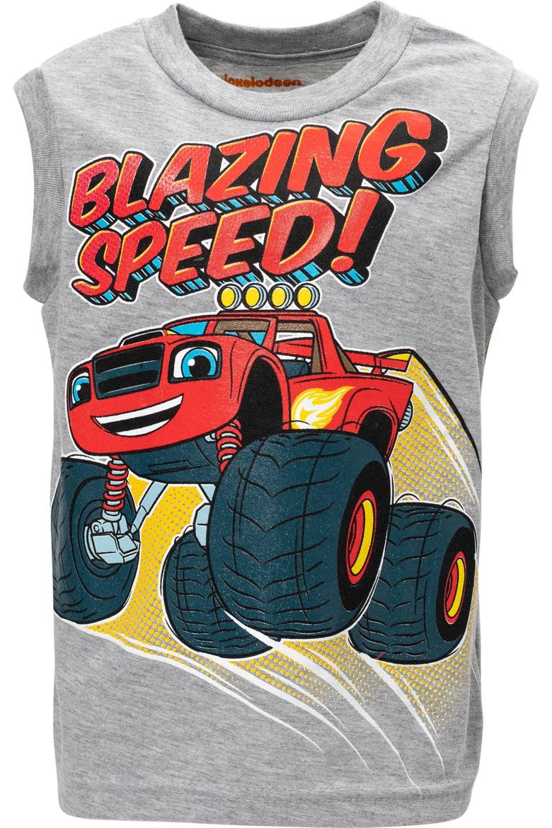 Racing T-Shirt Tank Top and Shorts Set, Alternate, color, Blaze Red Grey
