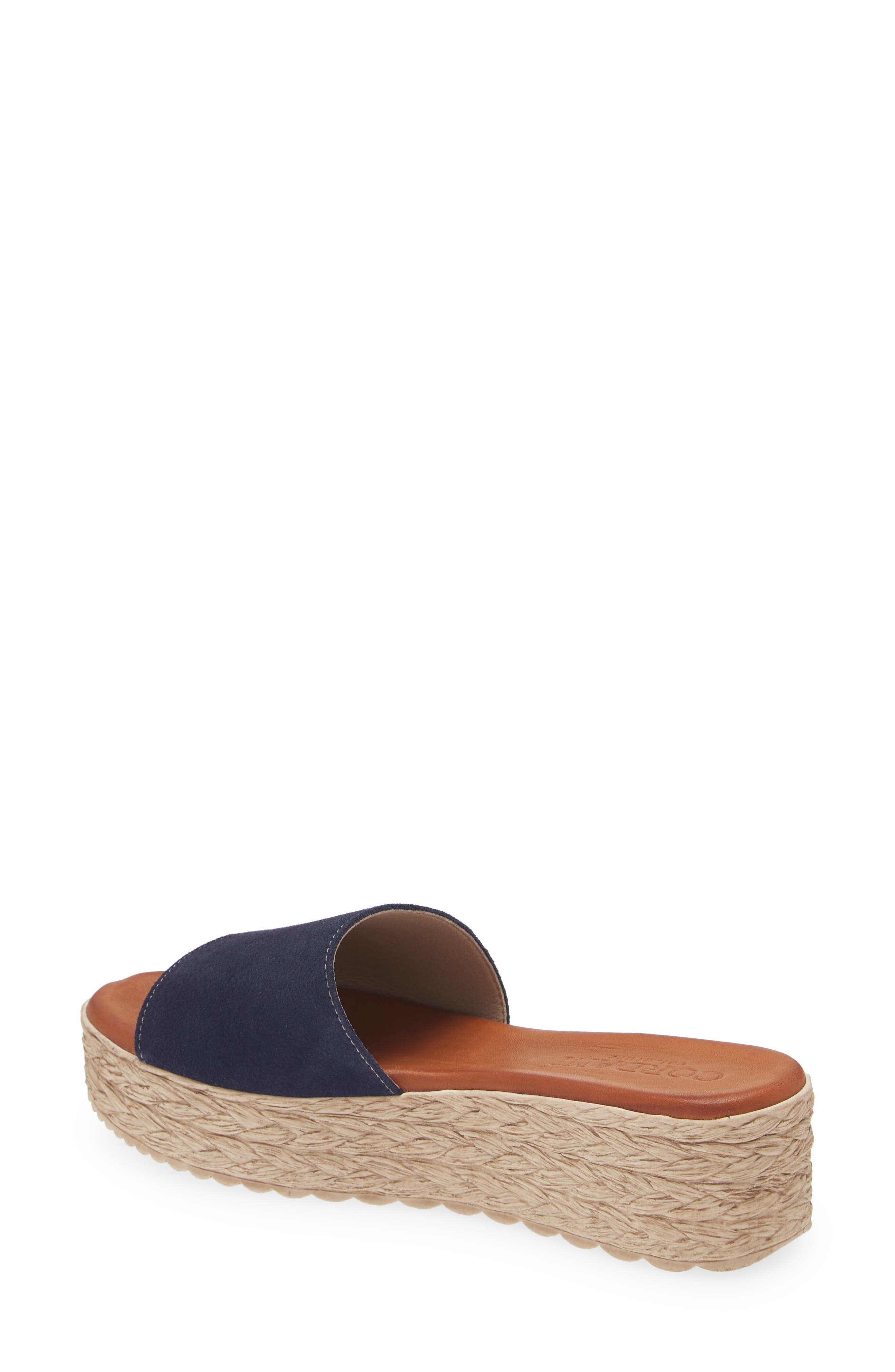 Bizzy Espadrille Platform Wedge Slide Sandal, Alternate, color, NAVY SUEDE