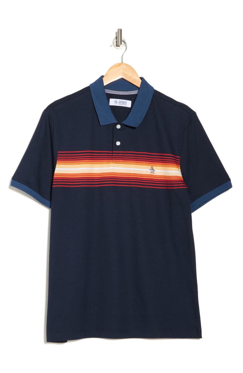 Original Penguin Jersey Yarn Dye Polo, Alternate, color, Dark Sapphire