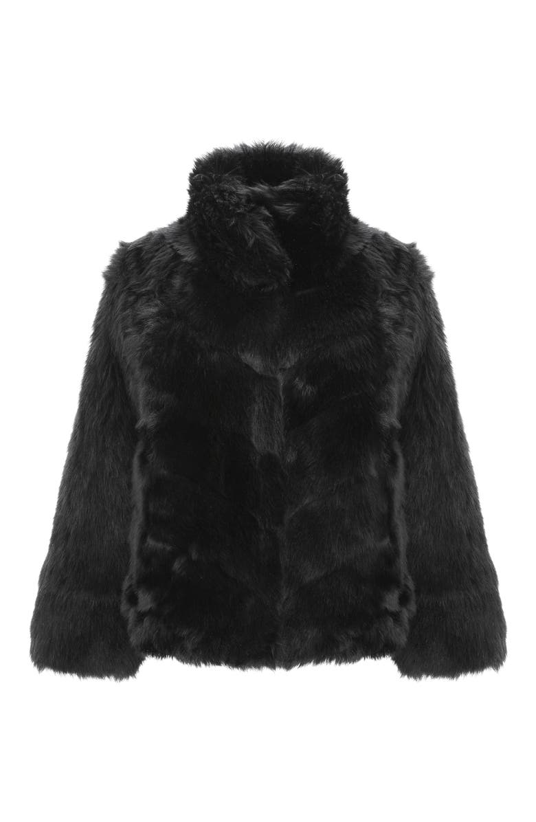 GORSKI Genuine Shearling Chevron Jacket, Horizontal Bottom and Reversible, Alternate, color, Black/Black