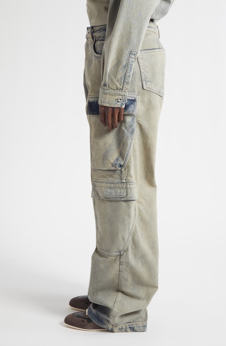 Rick Owens DRKSHDW Double Cargo Jeans, Alternate, color, Mineral Pearl