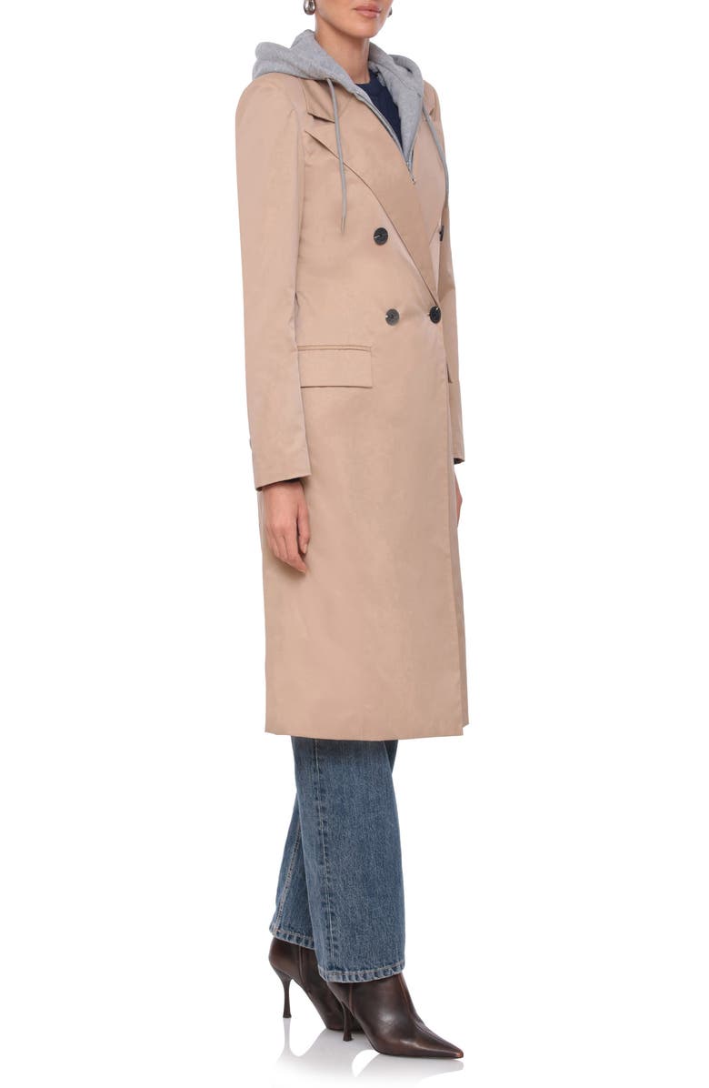 Avec Les Filles Hooded Double Breasted Trench Coat, Alternate, color, 