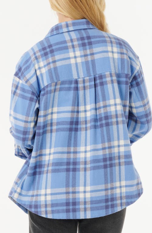 Rip Curl Oceanic Plaid Cotton Flannel Button-up Shirt In Blue