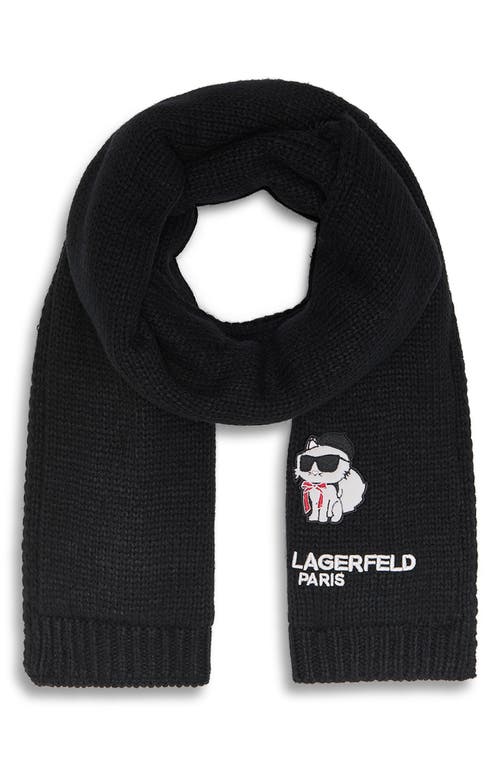 Karl Lagerfeld Paris Sassy Choupette Scarf In Black