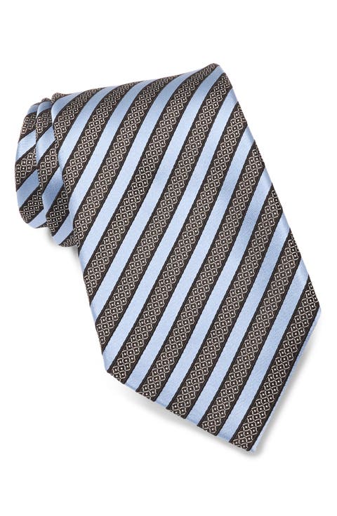 Stripe Silk & Cotton Tie