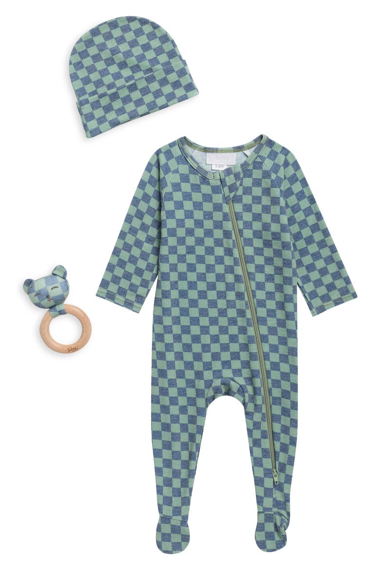 Kids' Checkerboard Footie, Main, color, DUSK