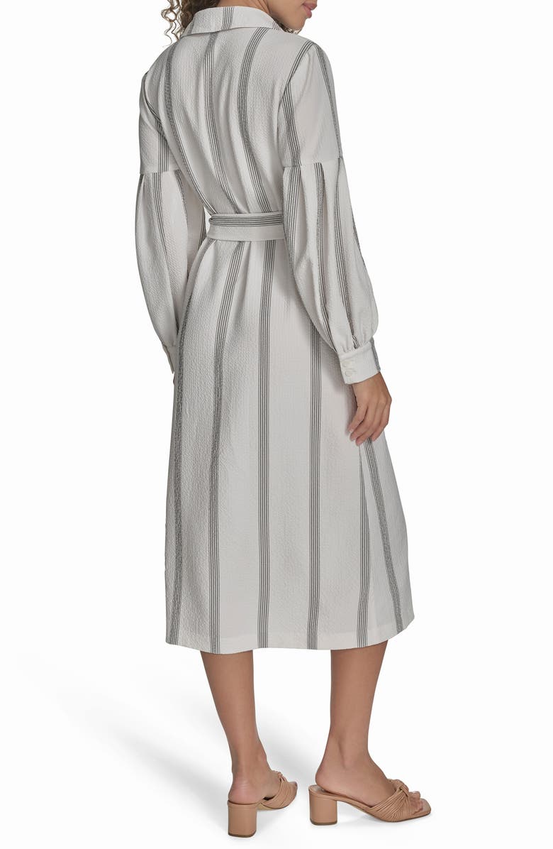 Calvin Klein Stripe Long Sleeve Gauze Shirtdress, Alternate, color, 