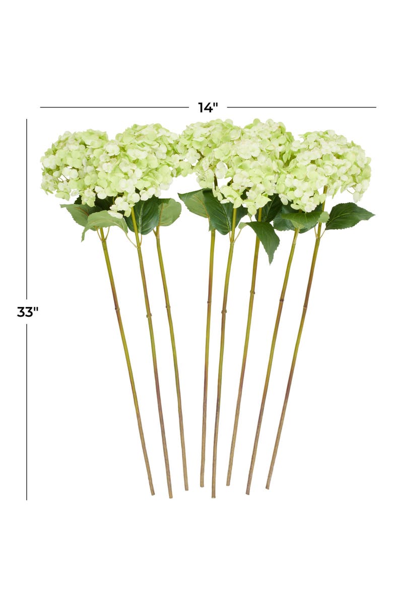SONOMA SAGE HOME Set of Eight Green Hydrangea Artificial Flowers, Alternate, color, Green