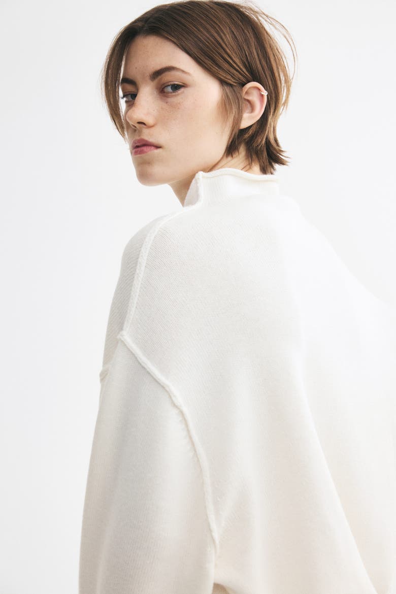 Oversized Wool-blend Sweater, Alternate, color, Cream