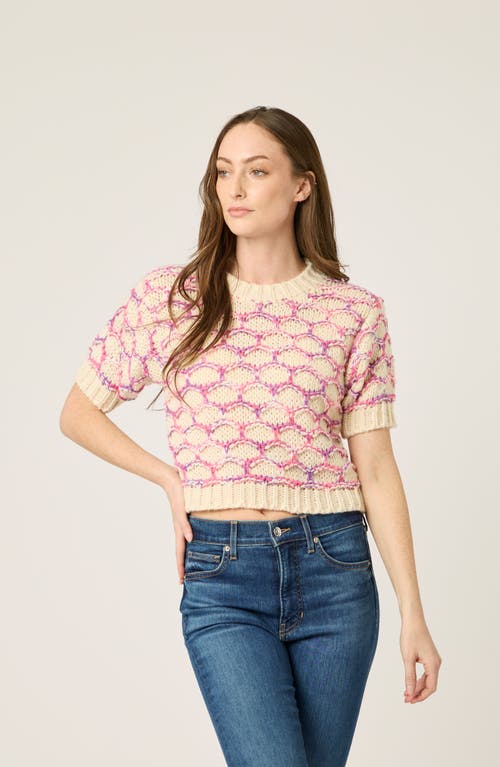 Btb Los Angeles Lola Crop Sweater In Magenta Multi