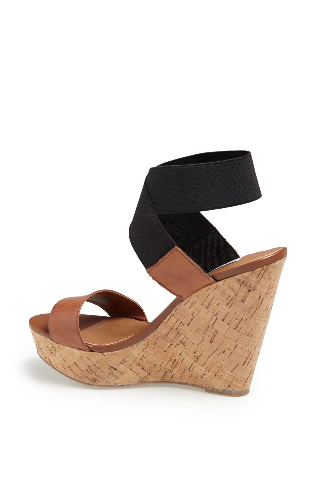 'Roperr' Wedge Sandal, Alternate, color, COGNAC MULTI