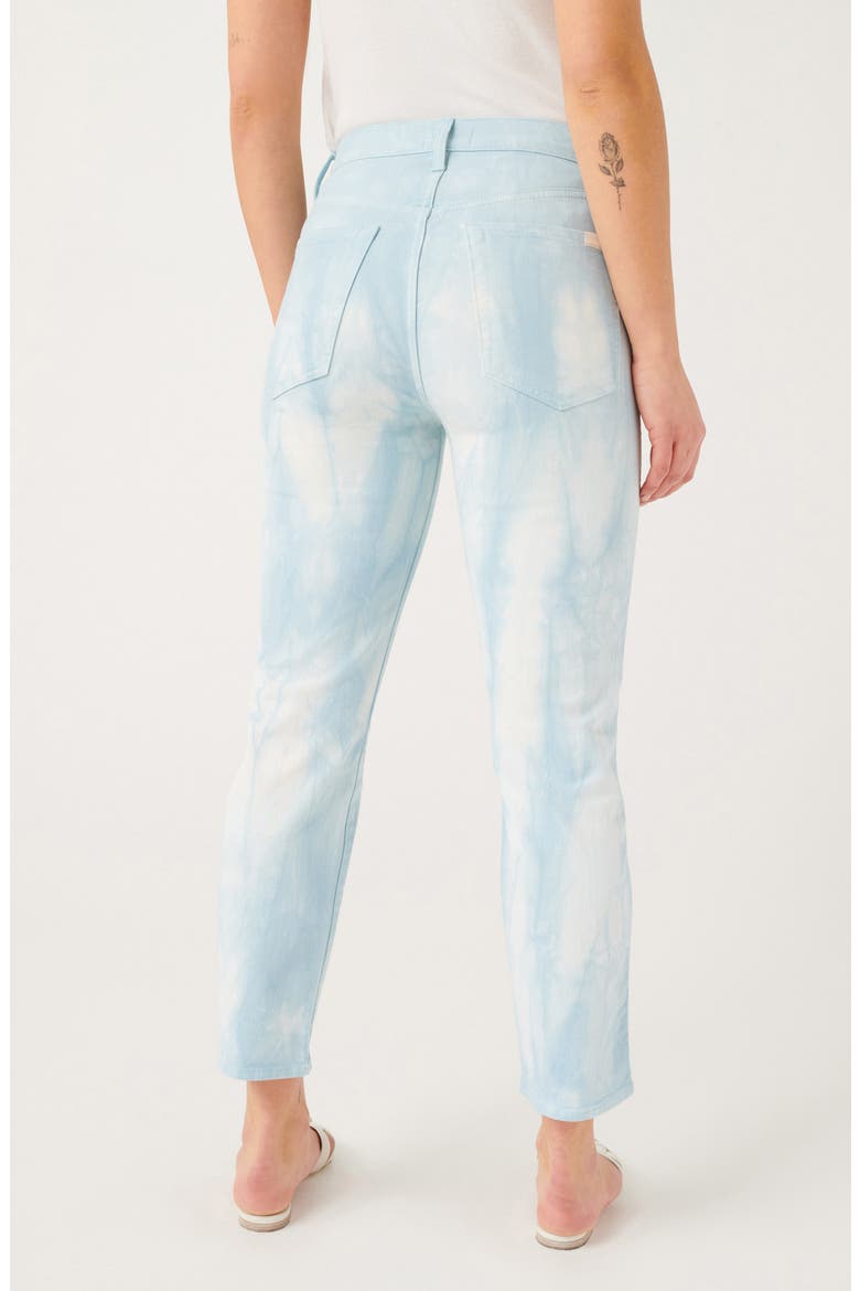 7 For All Mankind® High Waist Crop Straight Leg Jeans, Alternate, color, TIE DYE SKY
