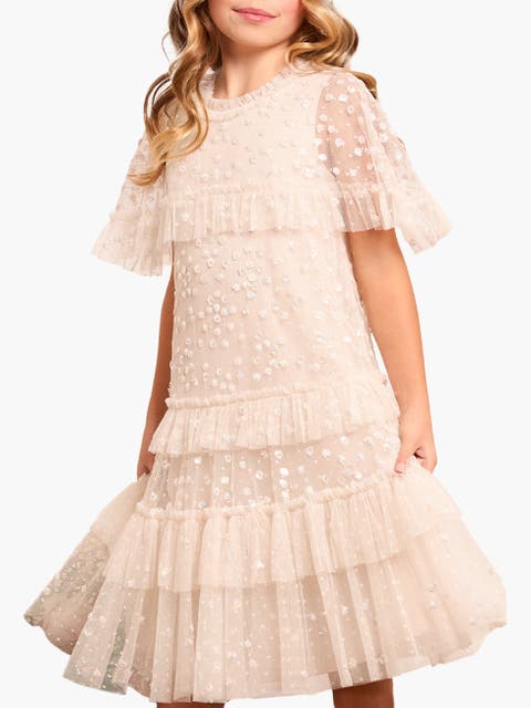 Leila Dot Tiered Cape Kids Dress