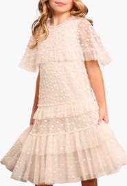 Needle & Thread Kid's Leila Dot Tiered Cape Kids Dress
