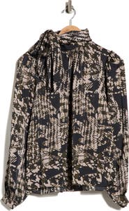 Ramy Brook Livia Tie Neck Long Sleeve Top