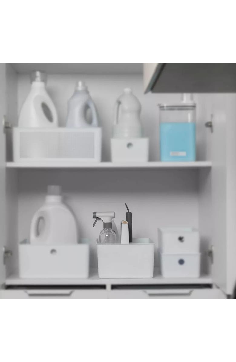 OU Multipurpose Portable Cleaning Storage Caddy with Handle, Alternate, color, White