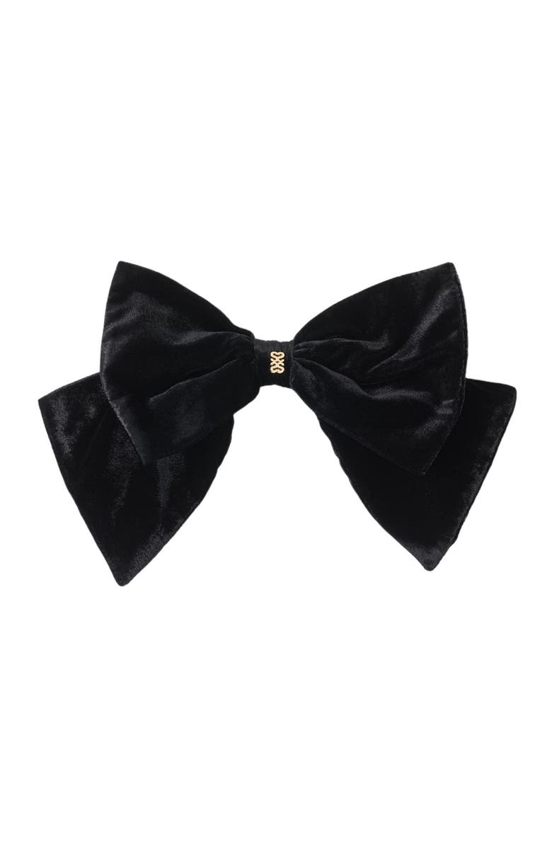 SANDRO Velvet bow barrette, Main, color, Black