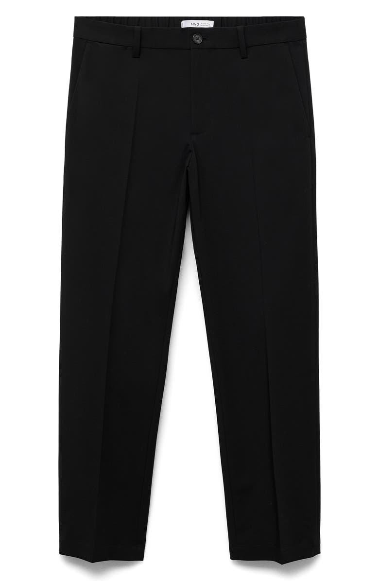 MANGO Bologna Slim Fit Stretch Pants, Alternate, color, Black