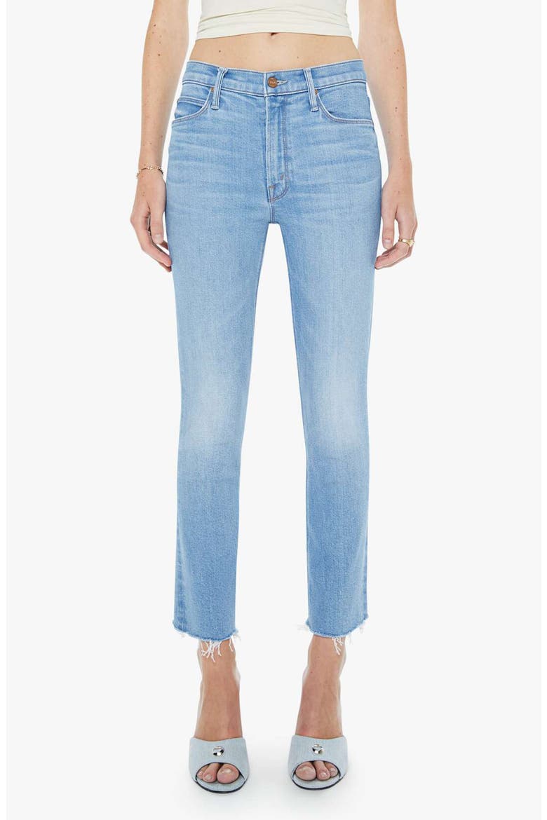 The Dazzler Raw Hem Mid Rise Crop Slim Straight Leg Jeans, Main, color, SATISFY YOUR CRAVINGS