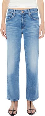 MOTHER The Newbie High Waist Ankle Straight Leg Jeans