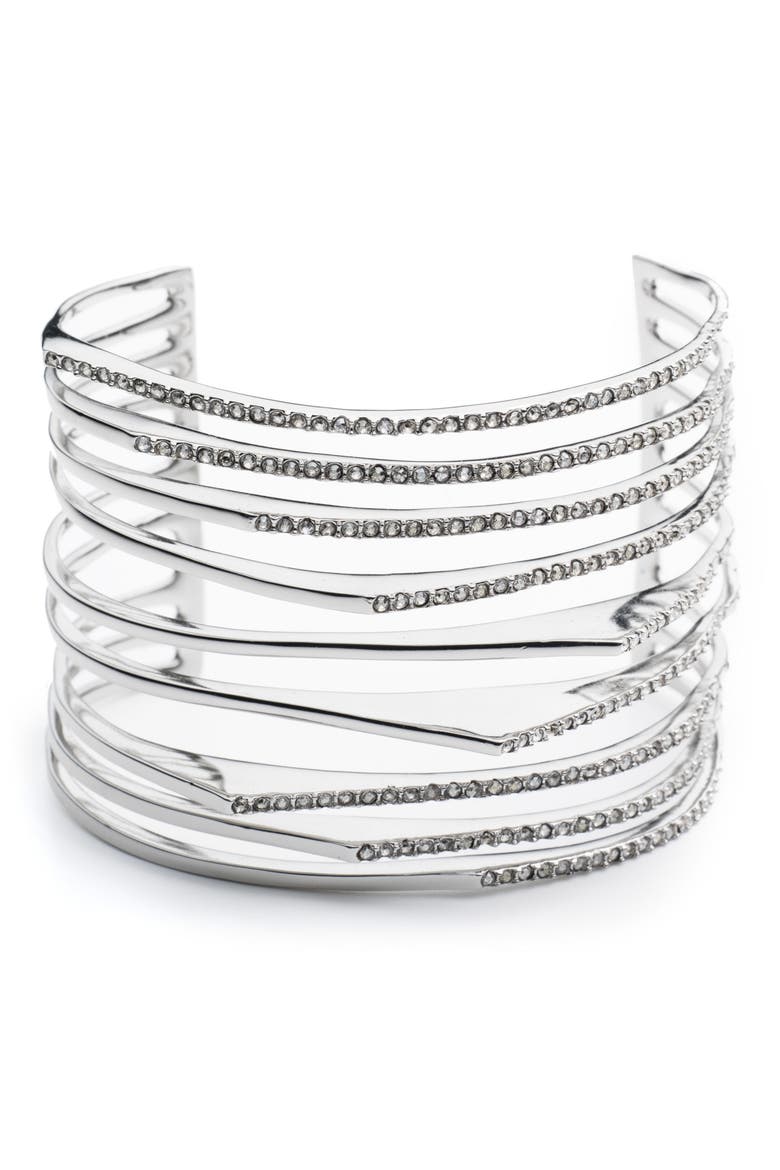Crystal Wrist Cuff, Main, color, SILVER
