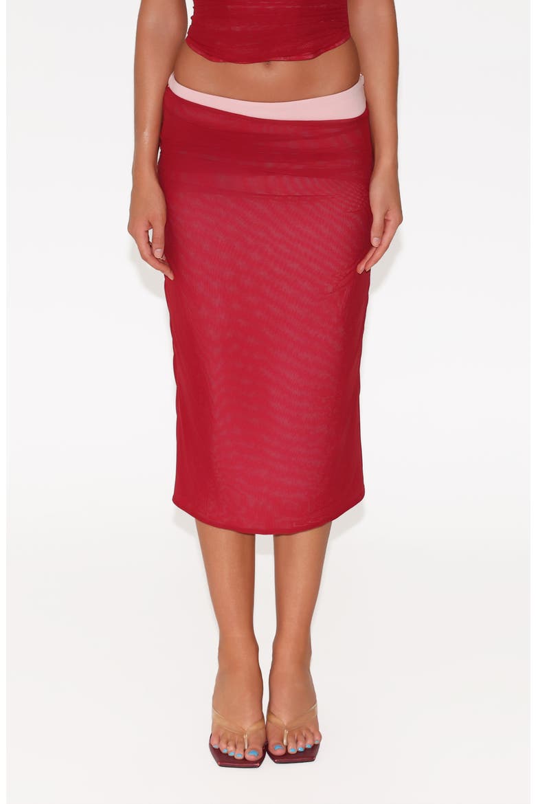 Caline Midi Skirt, Main, color, RED