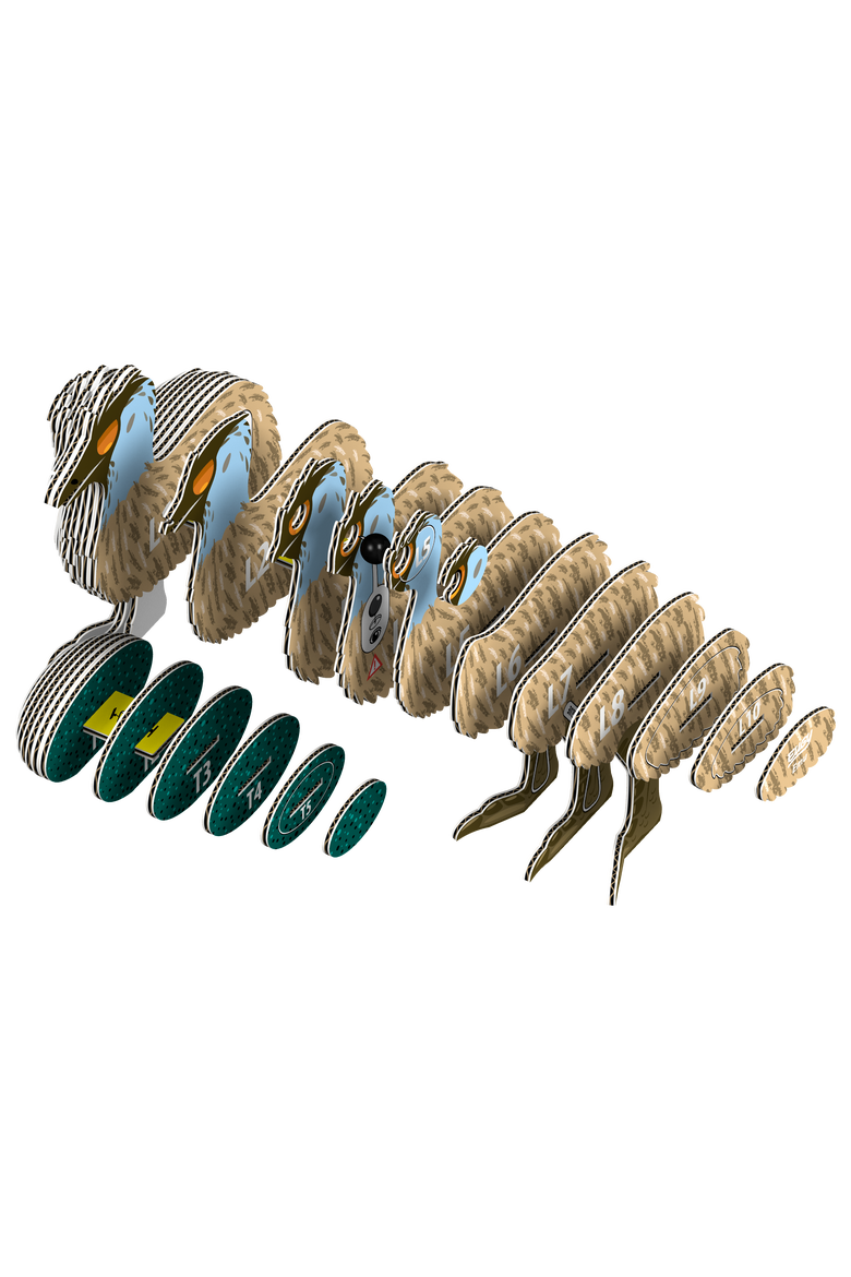 Emu 3D Puzzle, Alternate, color, No Color