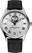 FREDERIQUE CONSTANT Classics Heartbeat Automatic Leather Strap Watch, 40mm