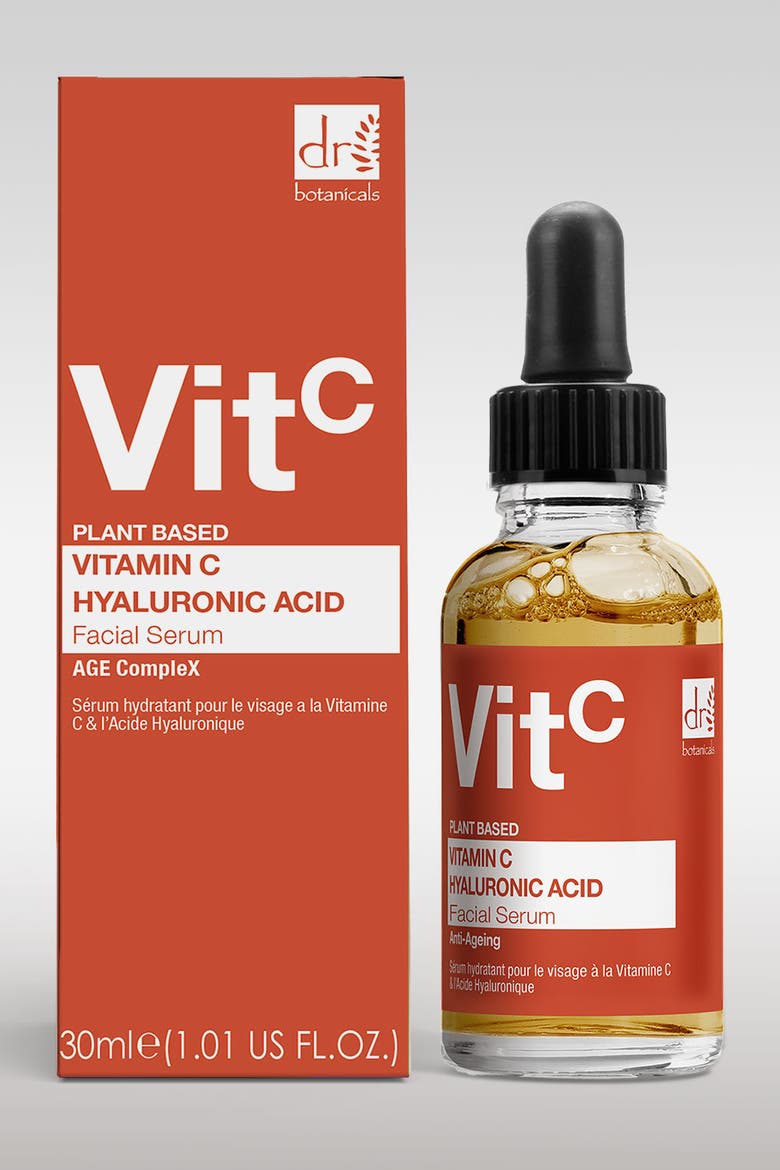 Vitamin C 5% & Hyaluronic Acid 2% Hydrating Facial Serum 30ml for Dryness, Fine Lines & Wrinkles, Alternate, color, White