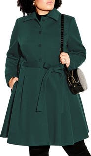 City Chic Rosemary Faux Fur Collar Coat