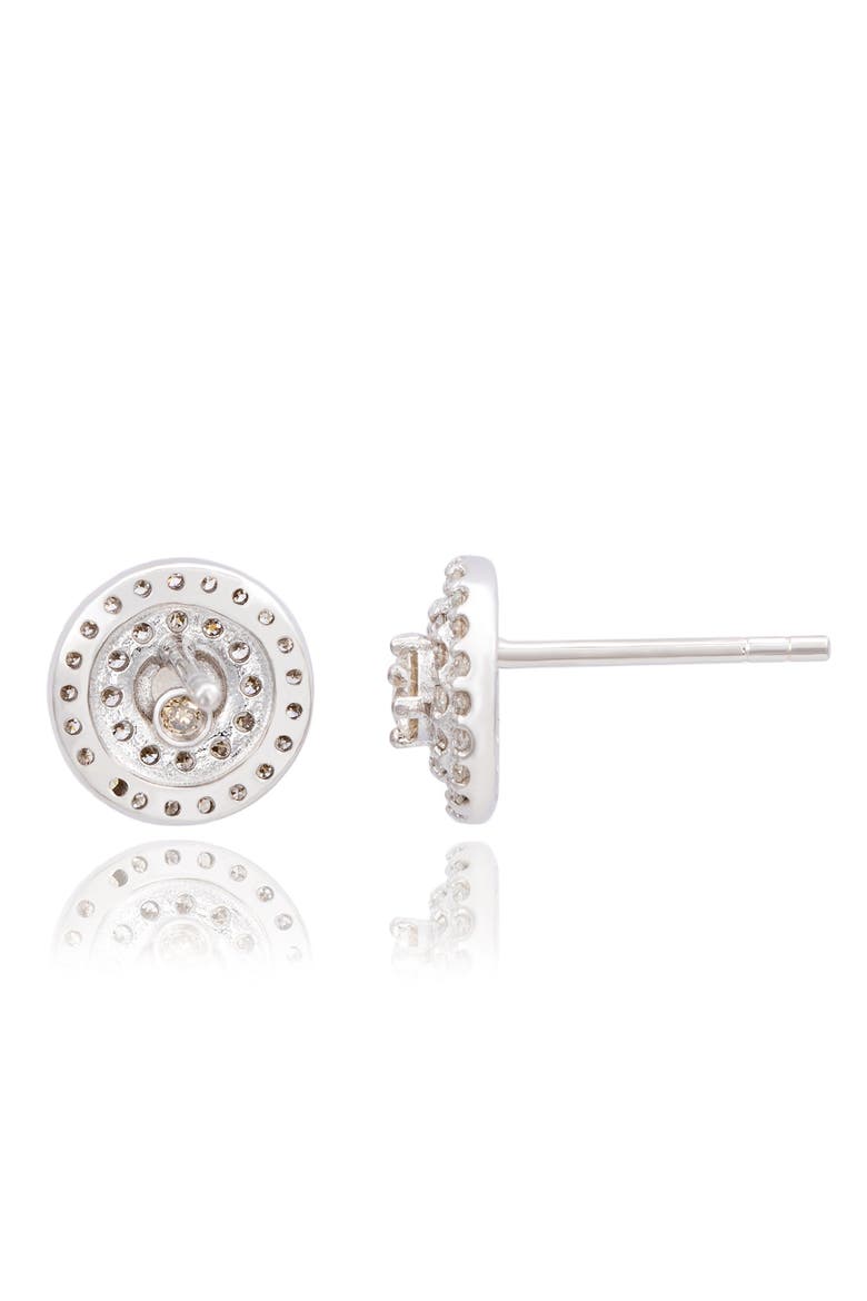 14K Gold Diamond Double Halo Stud Earrings, Alternate, color, White Gold