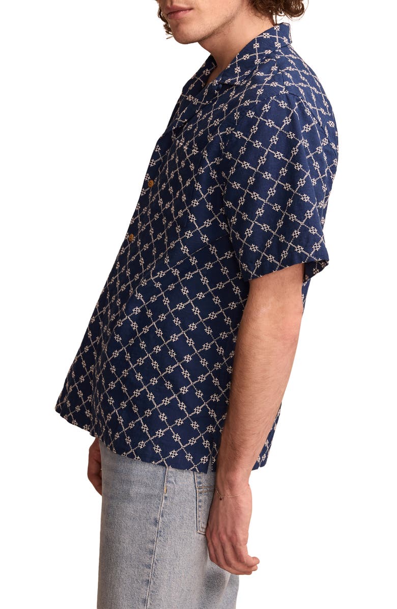 Lucky Brand Lattice Embroidered Camp Shirt, Alternate, color, 