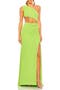 Cut Out One Shoulder Ruched Back Gown