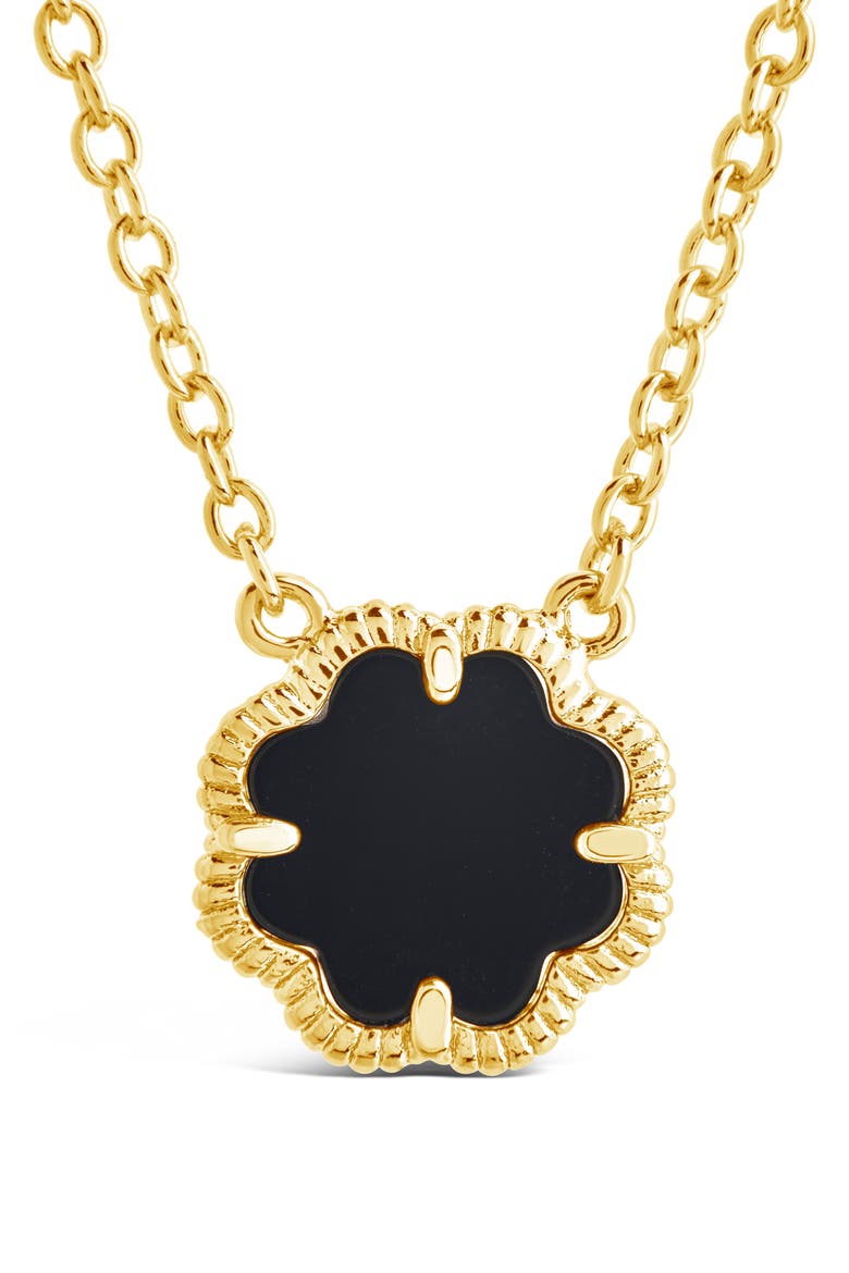 Rose Petal Enamel Pendant Necklace, Alternate, color, GOLD