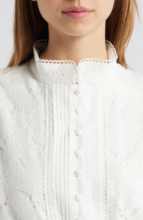 Bardot Remy Long Sleeve Lace Minidress In Orchid White