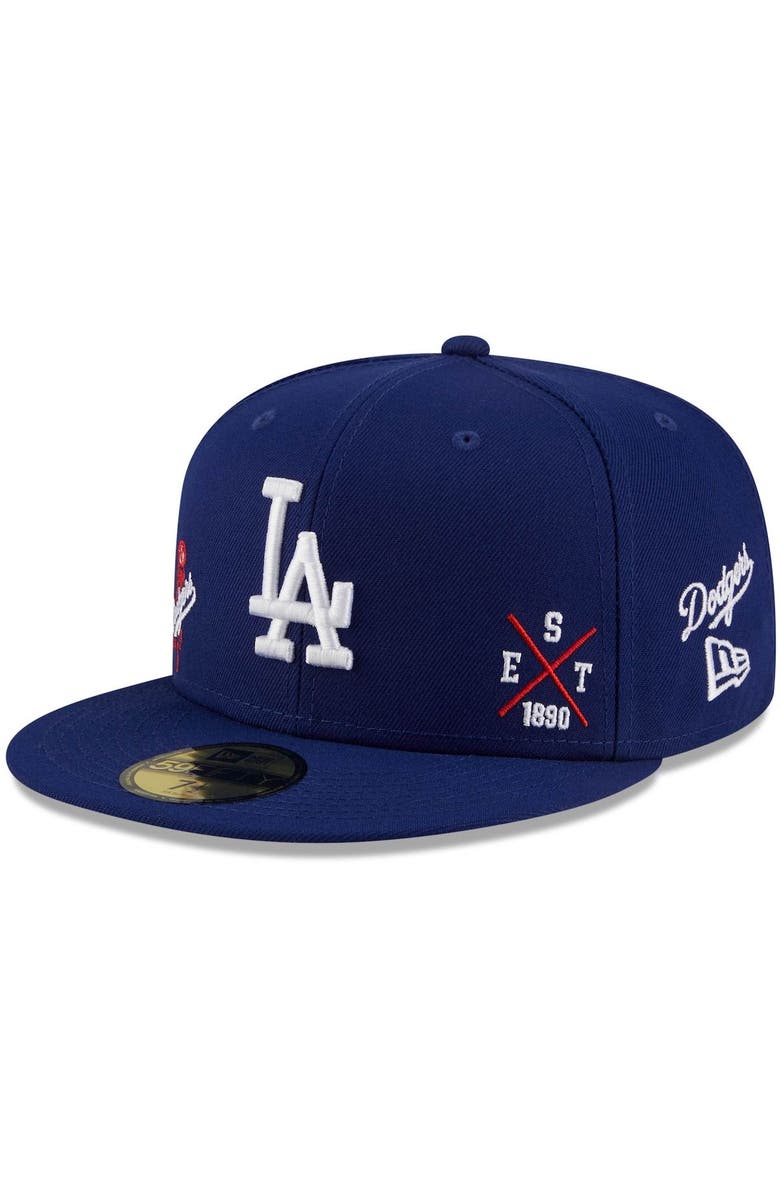 New Era Men's New Era Royal Los Angeles Dodgers Multi-Logo 59FIFTY Fitted Hat, Main, color, 