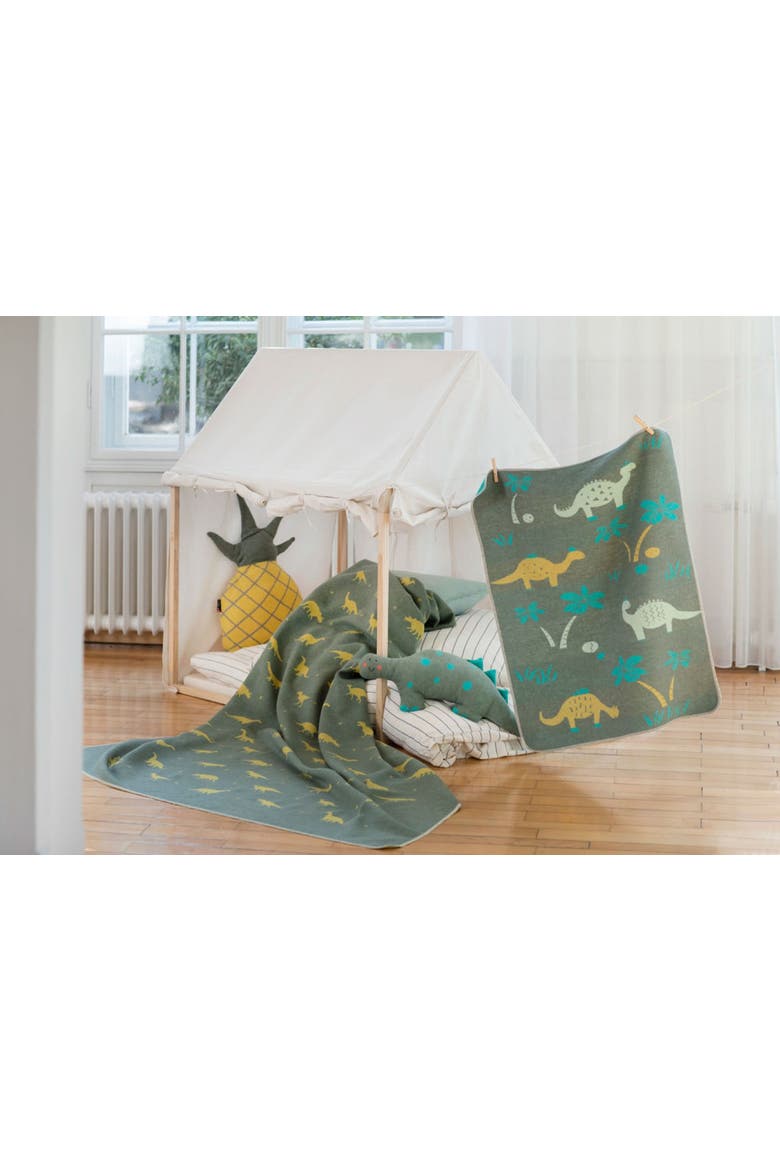Juwel Dinos Baby Blanket, Alternate, color, Green