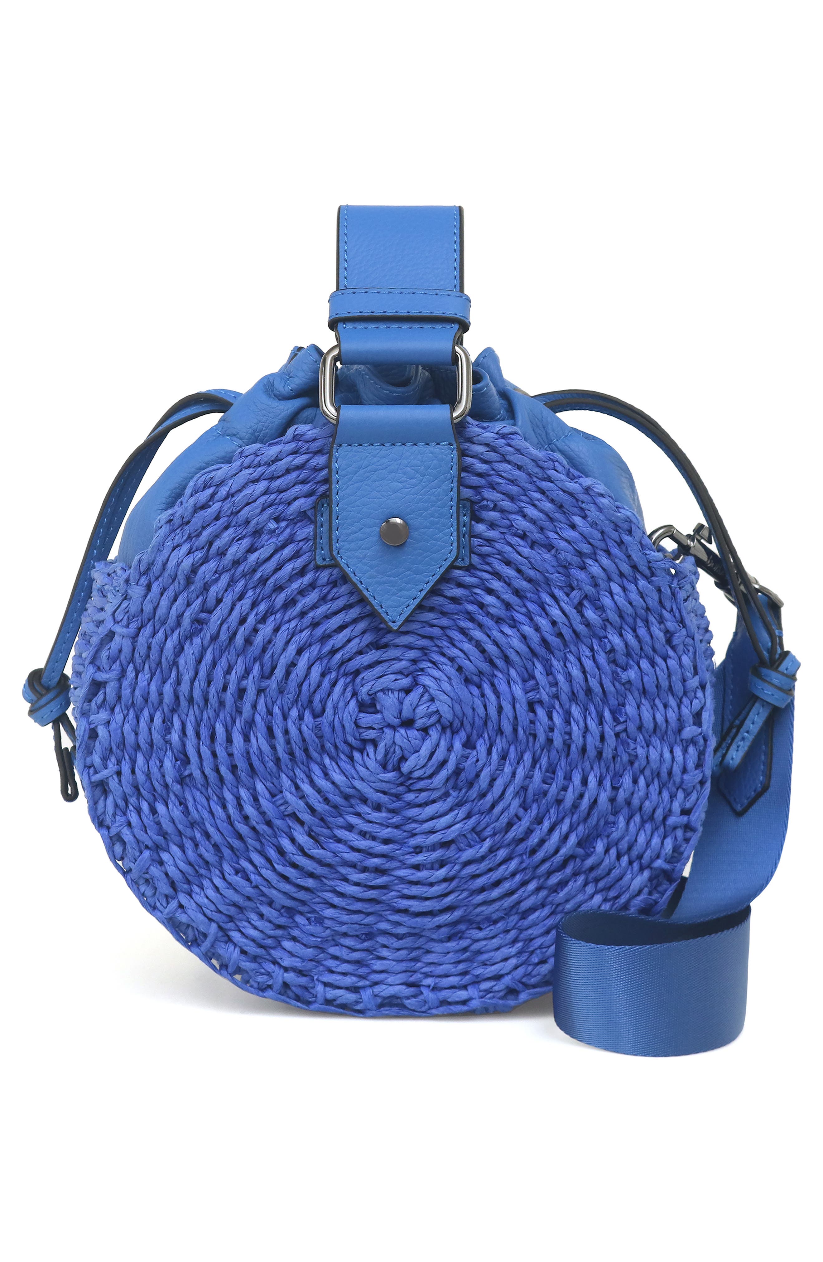 Montauk Woven Straw Crossbody Bag, Alternate, color, SURFBLUE