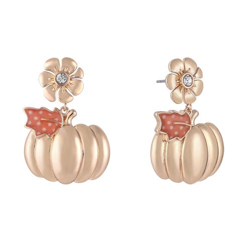 Gold Pumpkin Drop Earrings
