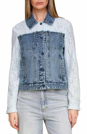 Bagatelle Mixed Media Denim Trucker Jacket