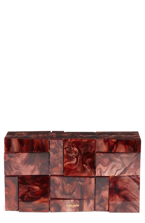 Cult Gaia Galleria Acrylic Frame Clutch In Brown
