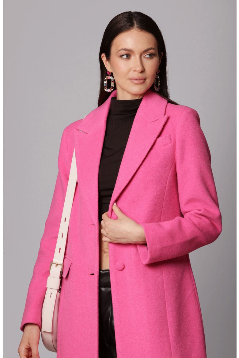 Longline Coat, Alternate, color, FUSCHIA