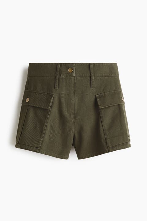 Cotton Twill Utility Shorts