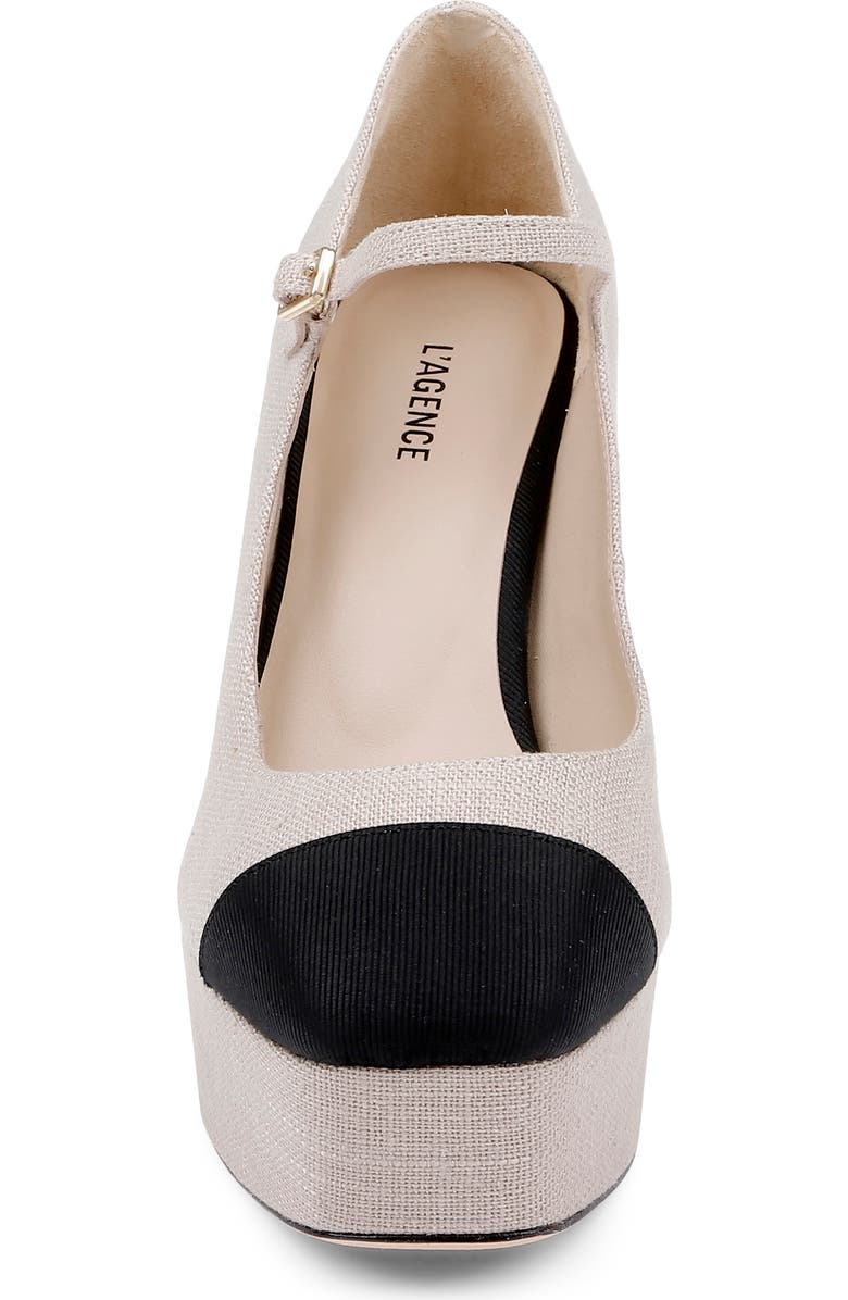 L'AGENCE Lilles Platform Pump, Alternate, color, Natural/ Black