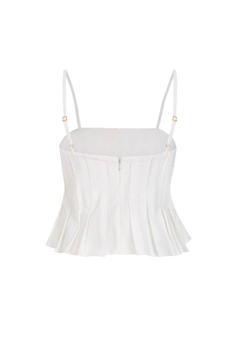 KIBYS Shell Tides Helga Peplum Crop Top, Alternate, color, Off White