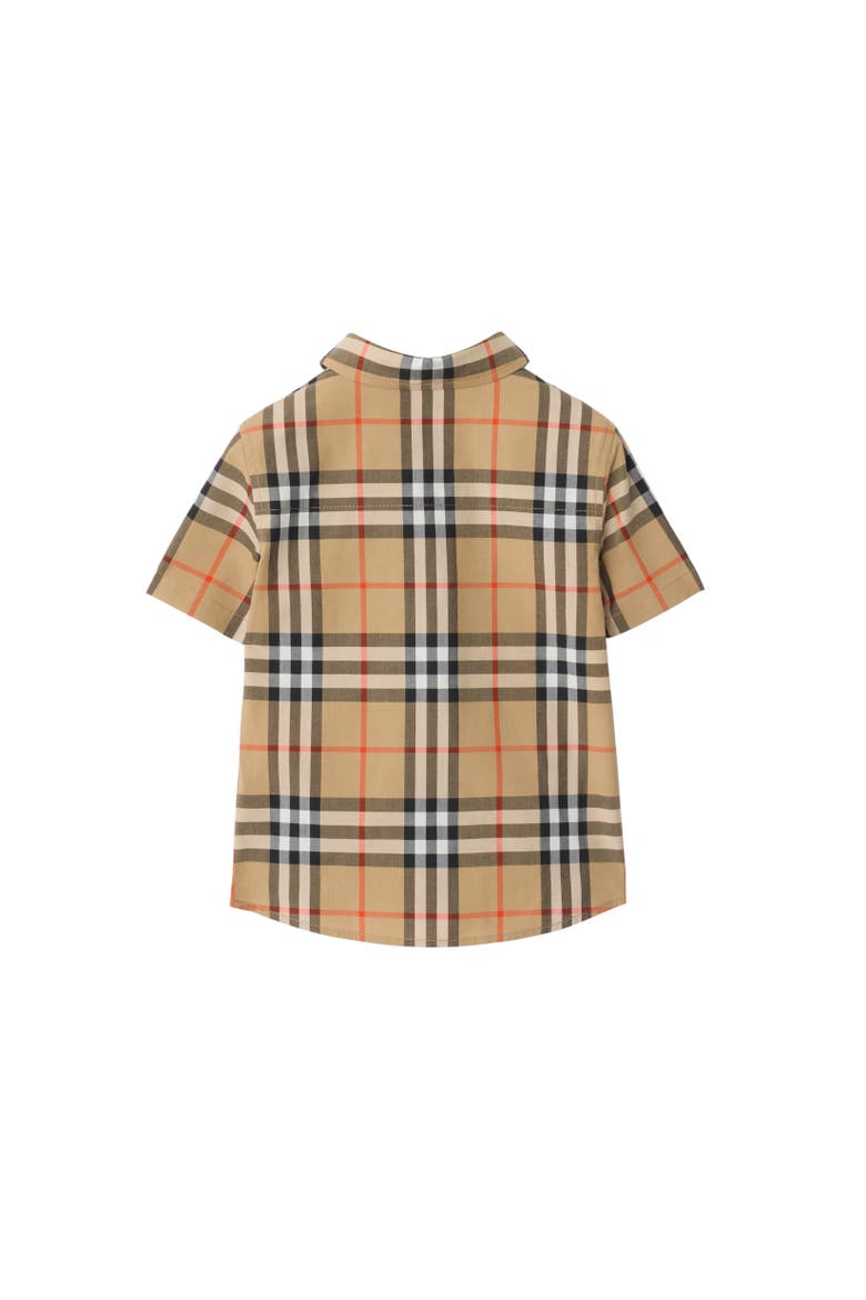 Check Cotton Shirt, Alternate, color, Sand beige